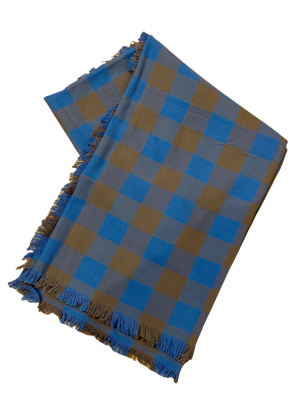 【米国オハイオから直輸入】ハンドメイド スカーフ Blue×Black