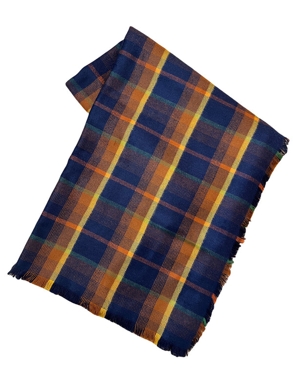 【米国オハイオから直輸入】ハンドメイド スカーフ yellow×navy