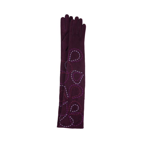 HOLIK Leather glove CLARRY (aubergine suede)