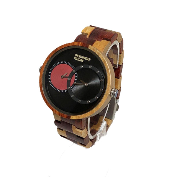 木製腕時計 デュアルタイムウォッチ 45mm